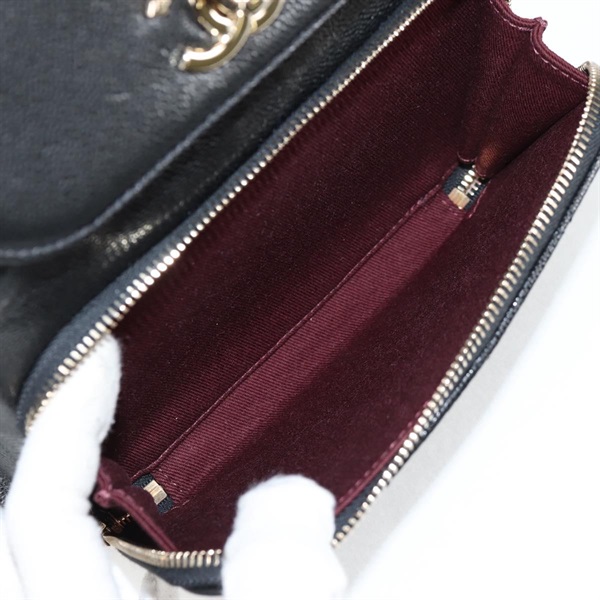 CHANEL マトラッセ 2021年 バックパック ブラック ゴールド キャビアスキンの画像9