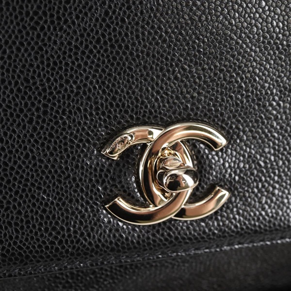 CHANEL マトラッセ 2021年 バックパック ブラック ゴールド キャビアスキンの画像10