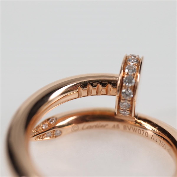 Cartier ジュストアンクル リング クラシックモデル ダイヤモンド 48 ゴールド 750PGの画像8