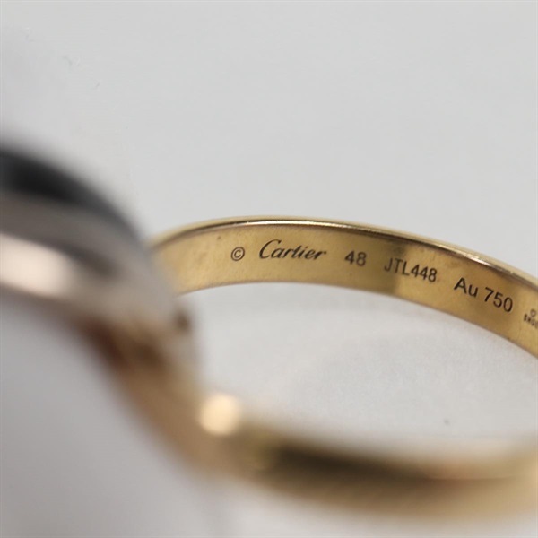 Cartier トリニティ リング 48 ゴールド シルバー ブラック 750YG 750WG セラミックの画像6