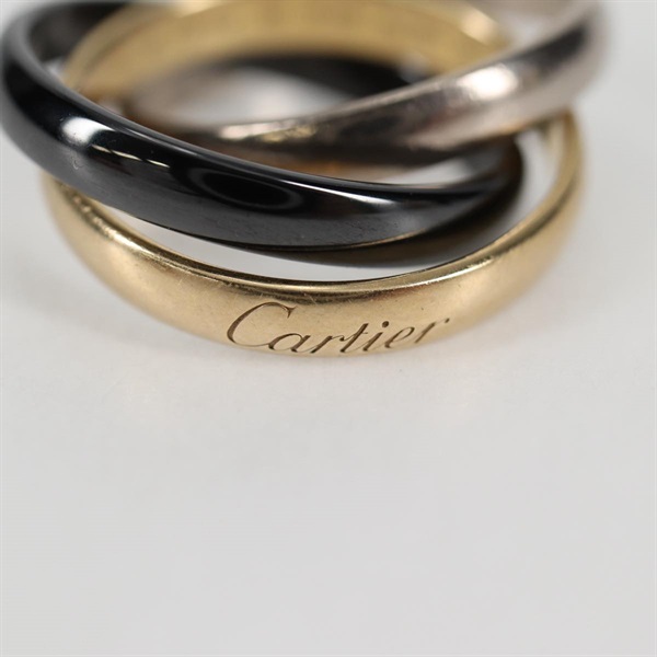 Cartier トリニティ リング 48 ゴールド シルバー ブラック 750YG 750WG セラミックの画像8