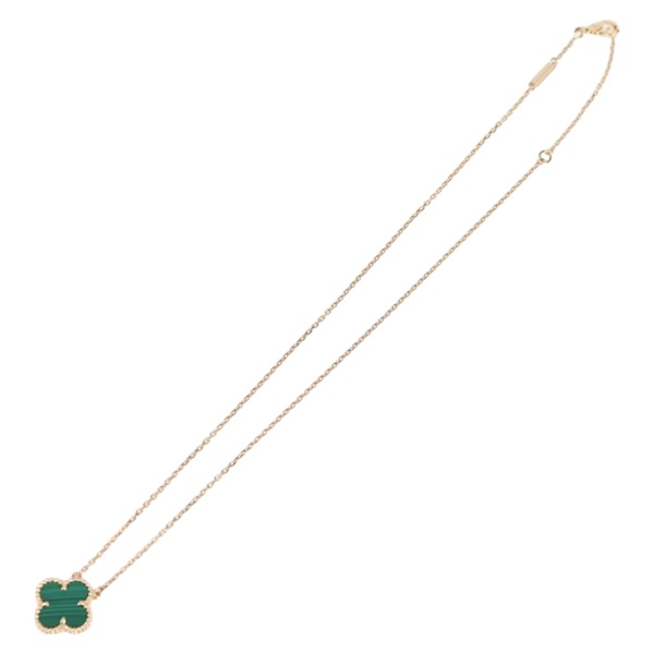 Van Cleef & Arpels ヴィンテージ アルハンブラ ネックレス イエローゴールド グリーン 750YG マラカイトの画像1