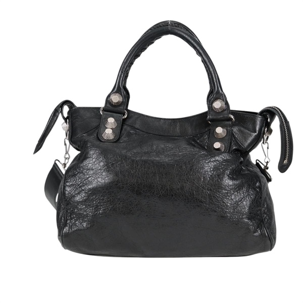 BALENCIAGA  ザ ジャイアント ヴェロ ハンドバッグ ブラック シルバー レザーの画像2
