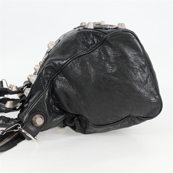 BALENCIAGA  ザ ジャイアント ヴェロ ハンドバッグ ブラック シルバー レザーの画像3