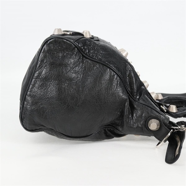 BALENCIAGA  ザ ジャイアント ヴェロ ハンドバッグ ブラック シルバー レザーの画像4