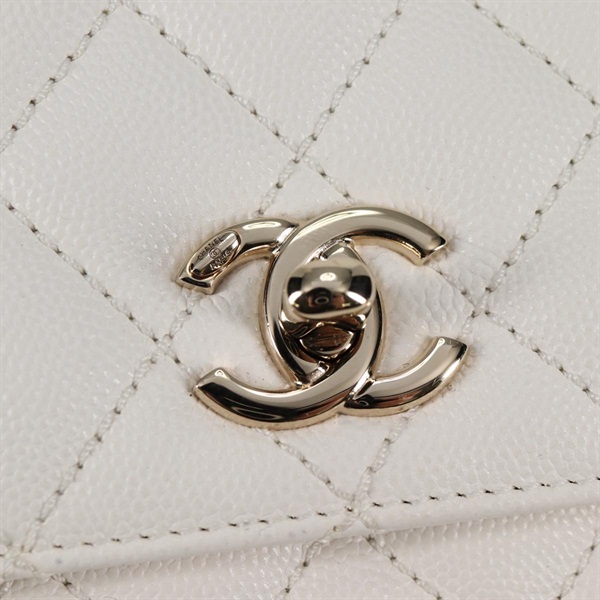 CHANEL マトラッセ ココハンドル XXS 2021年 ハンドバッグ ホワイト ゴールド キャビアスキンの画像9