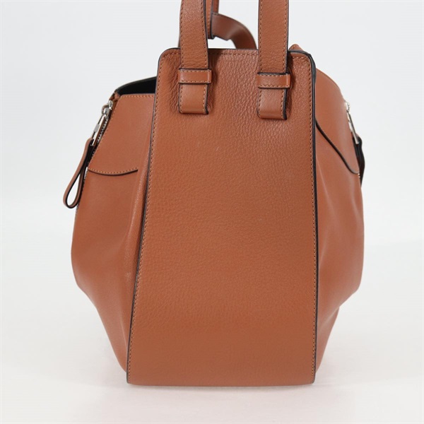 LOEWE ハンモック スモール ハンドバッグ ブラウン ゴールド レザーの画像2