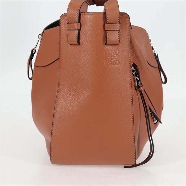 LOEWE ハンモック スモール ハンドバッグ ブラウン ゴールド レザーの画像3