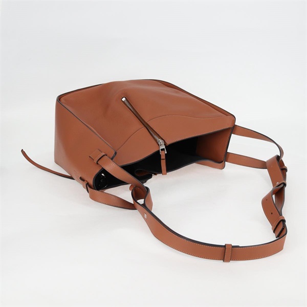 LOEWE ハンモック スモール ハンドバッグ ブラウン ゴールド レザーの画像4