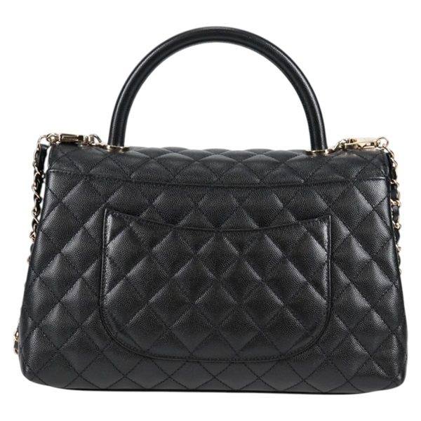 CHANEL マトラッセ ココハンドル S 2021年 ハンドバッグ ブラック ゴールド キャビアスキンの画像1
