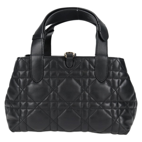 Christian Dior カナージュ トゥージュール ハンドバッグ ブラック ゴールド ラムスキンの画像1