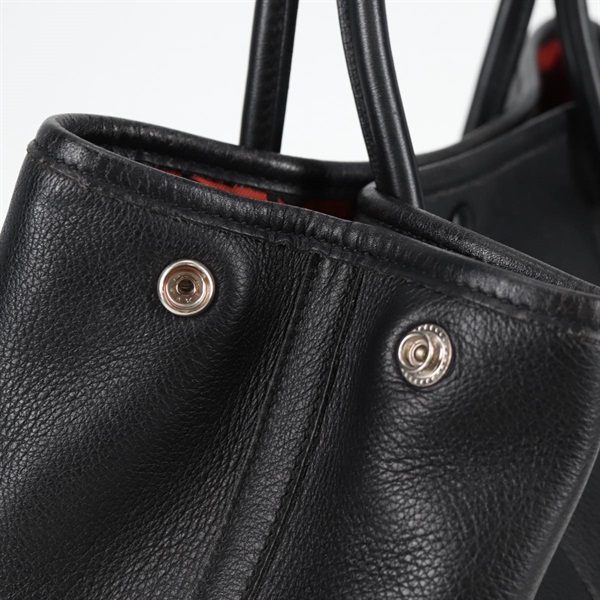 HERMES ガーデンパーティ ツイリーTPM 2005年 □I ハンドバッグ ノワール シルバー ヴォーガリバーの画像7