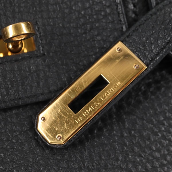 HERMES バーキン 30 2012年 □P ハンドバッグ ノワール ゴールド トゴの画像7