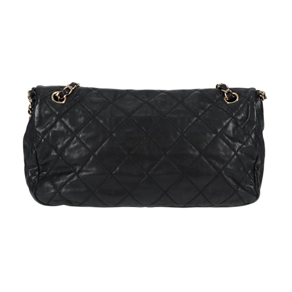 CHANEL マトラッセ チェーンアラウンド チェーンウォレット ショルダーバッグ ブラック ゴールド ラムスキンの画像2