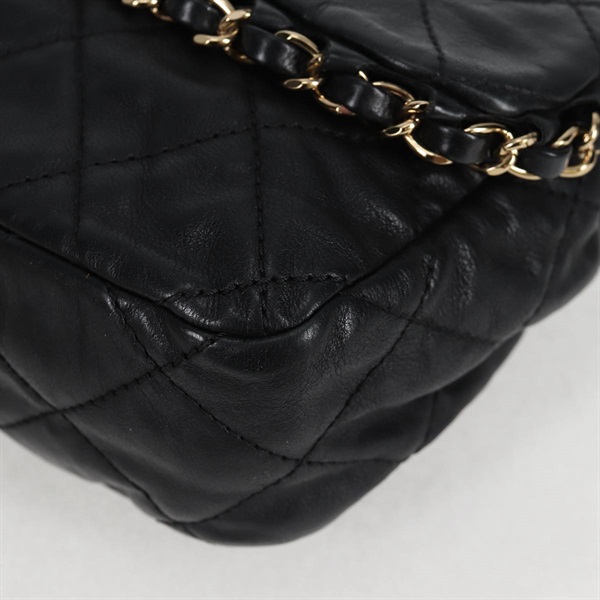 CHANEL マトラッセ チェーンアラウンド チェーンウォレット ショルダーバッグ ブラック ゴールド ラムスキンの画像7