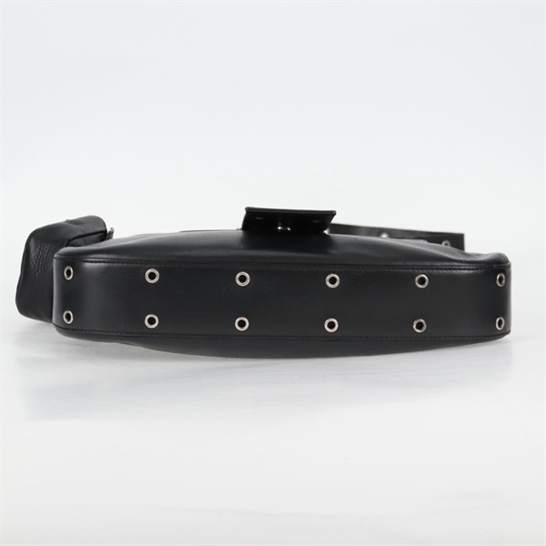 Christian Dior ストリートシック ショルダーバッグ ブラック シルバー レザーの画像6