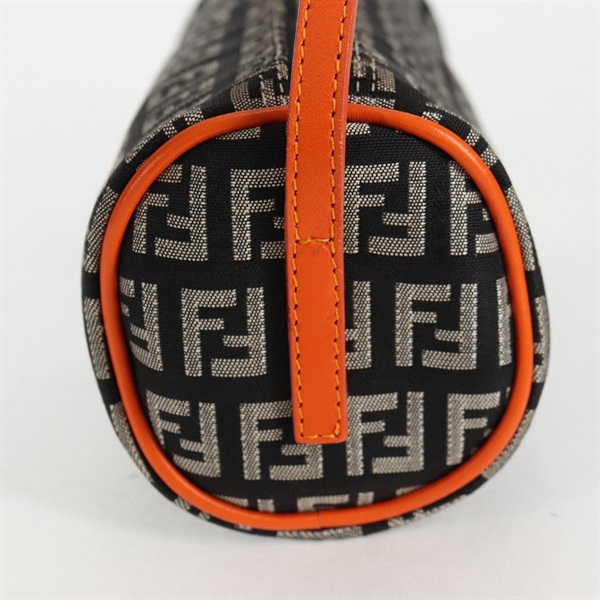 FENDI ズッカー ショルダーバッグ ブラック オレンジ シルバー キャンバスの画像2