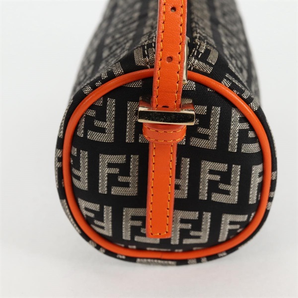 FENDI ズッカー ショルダーバッグ ブラック オレンジ シルバー キャンバスの画像3