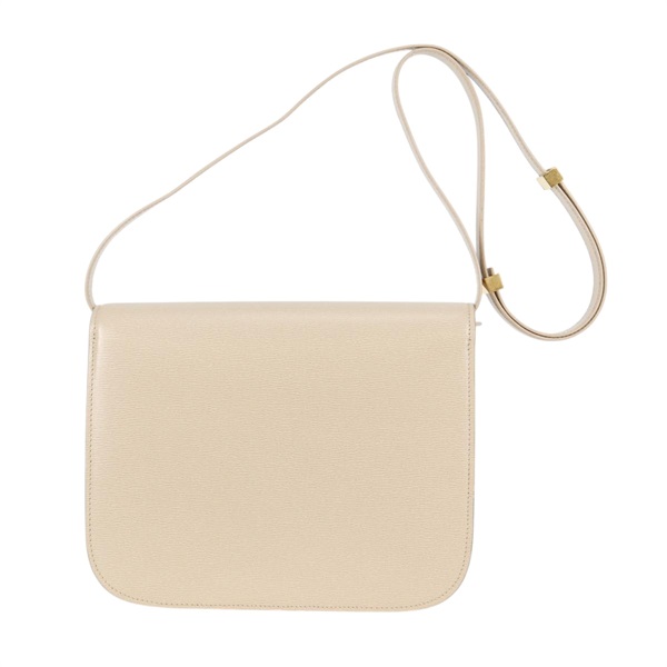 CELINE クラシックボックス ミディアム ショルダーバッグ アイボリー ゴールド レザーの画像1