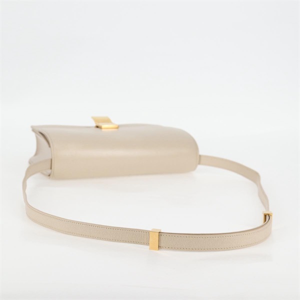 CELINE クラシックボックス ミディアム ショルダーバッグ アイボリー ゴールド レザーの画像4
