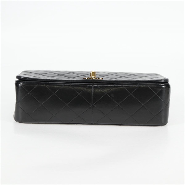 CHANEL マトラッセ シングルフラップシングルチェーン 1990年 ショルダーバッグ ブラック ゴールド ラムスキンの画像6