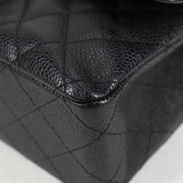 CHANEL マトラッセ ダブルフラップダブルチェーン 25 2012年 ショルダーバッグ ブラック ゴールド キャビアスキンの画像7