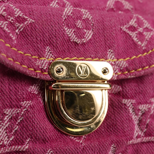 LOUIS VUITTON バギー モノグラムデニム PM ショルダーバッグ M95212 フューシャピンク ゴールド デニムの画像7