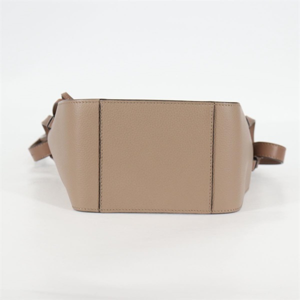 LOEWE ハンモック ミニドローストリング ショルダーバッグ グレージュ ゴールド レザーの画像6