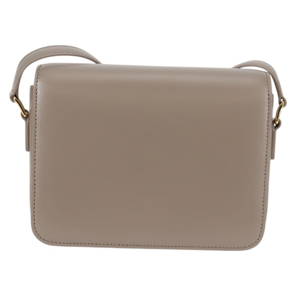 CELINE トリオンフ ティーン ショルダーバッグ グレージュ ゴールド シャイニーカーフスキンの画像2