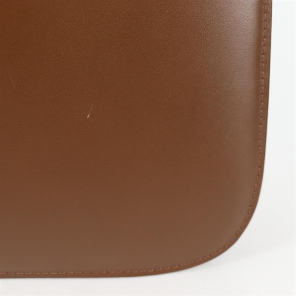 CELINE クラシックボックス ミディアム ショルダーバッグ ブラウン ゴールド レザーの画像2