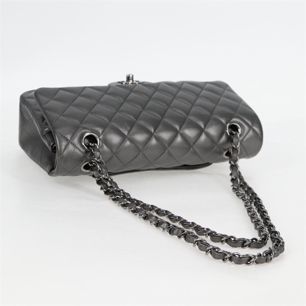 CHANEL マトラッセ ダブルフラップダブルチェーン 25 2014年 ショルダーバッグ マットシルバー シルバー ラムスキンの画像5