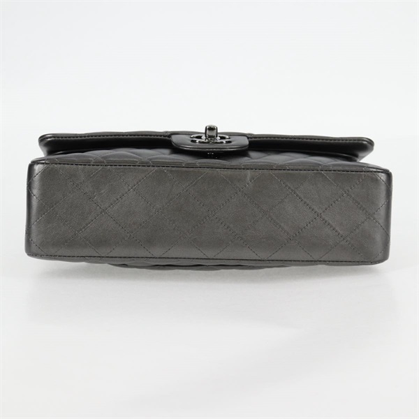 CHANEL マトラッセ ダブルフラップダブルチェーン 25 2014年 ショルダーバッグ マットシルバー シルバー ラムスキンの画像6