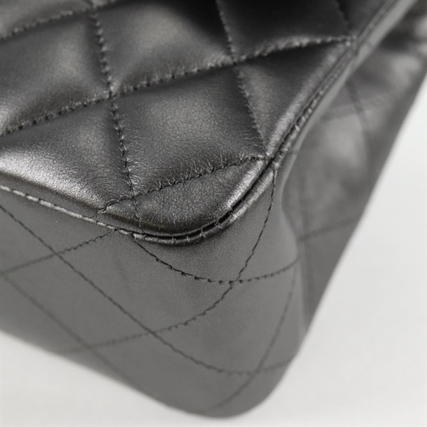 CHANEL マトラッセ ダブルフラップダブルチェーン 25 2014年 ショルダーバッグ マットシルバー シルバー ラムスキンの画像7