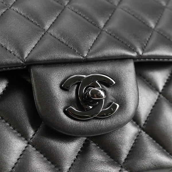 CHANEL マトラッセ ダブルフラップダブルチェーン 25 2014年 ショルダーバッグ マットシルバー シルバー ラムスキンの画像8