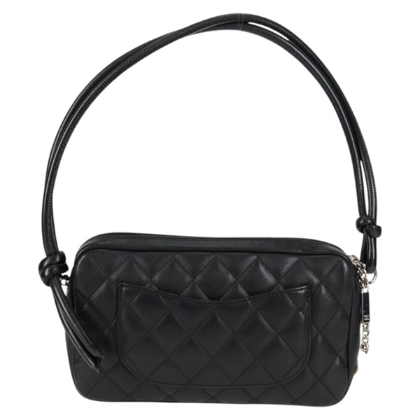 CHANEL マトラッセ ワンショルダーバッグ カンボン ショルダーバッグ ブラック ホワイト シルバー レザーの画像1