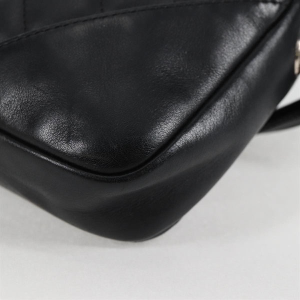 CHANEL マトラッセ ワンショルダーバッグ カンボン ショルダーバッグ ブラック ホワイト シルバー レザーの画像6