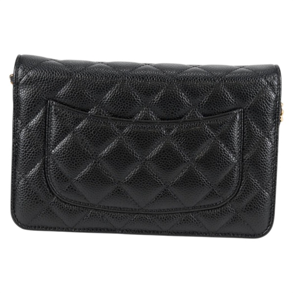 CHANEL マトラッセ マトラッセ チェーンウォレット 2019年 ショルダーバッグ ブラック ゴールド キャビアスキンの画像2