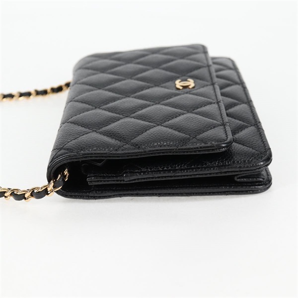 CHANEL マトラッセ マトラッセ チェーンウォレット 2019年 ショルダーバッグ ブラック ゴールド キャビアスキンの画像3