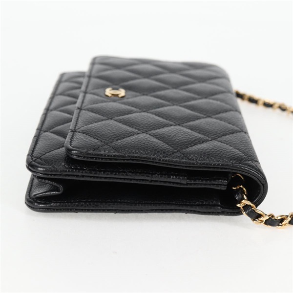 CHANEL マトラッセ マトラッセ チェーンウォレット 2019年 ショルダーバッグ ブラック ゴールド キャビアスキンの画像4