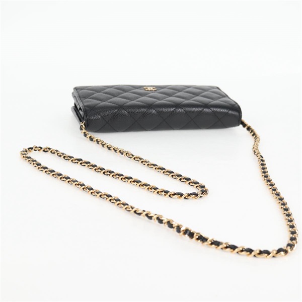 CHANEL マトラッセ マトラッセ チェーンウォレット 2019年 ショルダーバッグ ブラック ゴールド キャビアスキンの画像5