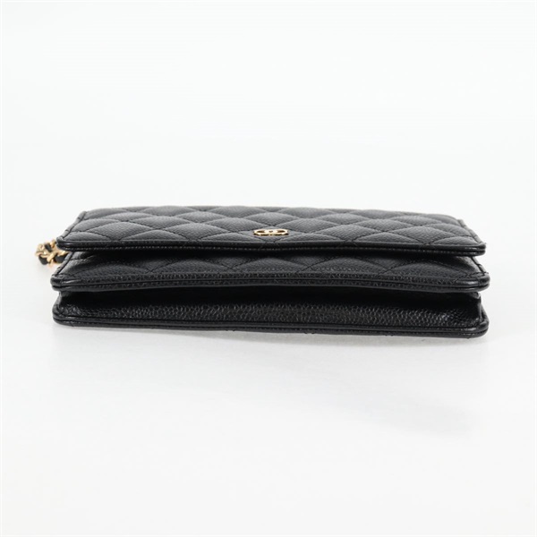 CHANEL マトラッセ マトラッセ チェーンウォレット 2019年 ショルダーバッグ ブラック ゴールド キャビアスキンの画像6
