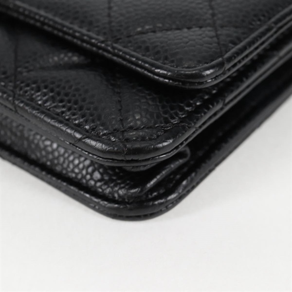 CHANEL マトラッセ マトラッセ チェーンウォレット 2019年 ショルダーバッグ ブラック ゴールド キャビアスキンの画像7