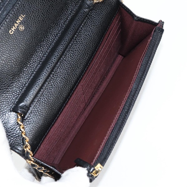 CHANEL マトラッセ マトラッセ チェーンウォレット 2019年 ショルダーバッグ ブラック ゴールド キャビアスキンの画像10