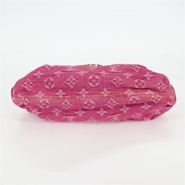 LOUIS VUITTON プリーティ モノグラムデニム ミニ ショルダーバッグ ピンク ゴールド デニムの画像5