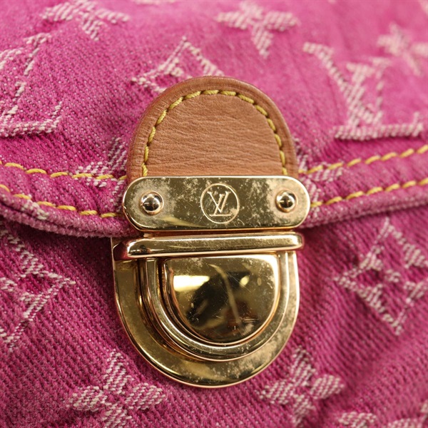 LOUIS VUITTON プリーティ モノグラムデニム ミニ ショルダーバッグ ピンク ゴールド デニムの画像7