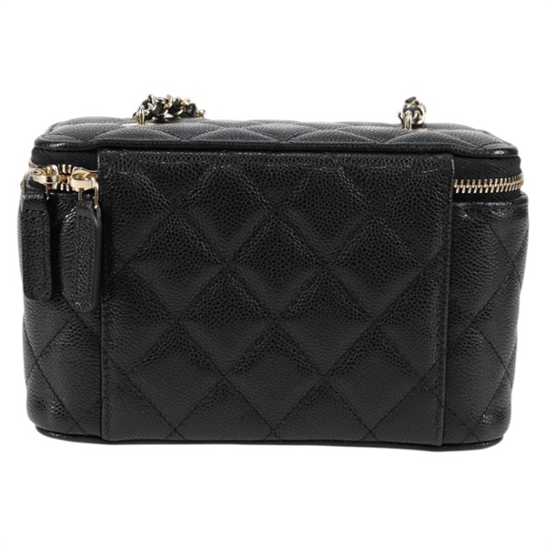 CHANEL マトラッセ ショルダーバッグ ブラック ゴールド キャビアスキンの画像2