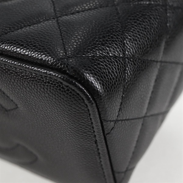 CHANEL マトラッセ ショルダーバッグ ブラック ゴールド キャビアスキンの画像7