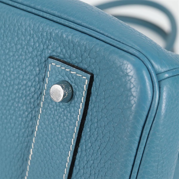 HERMES ショルダー バーキン 42 2010年 □N ショルダーバッグ ブルージーン シルバー トリヨンクレマンスの画像6