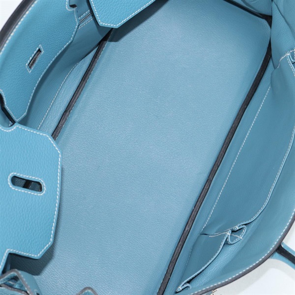 HERMES ショルダー バーキン 42 2010年 □N ショルダーバッグ ブルージーン シルバー トリヨンクレマンスの画像9