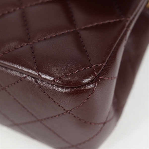 CHANEL ミニ マトラッセ シングルフラップシングルチェーン ココボール20 2021年 ショルダーバッグ ブラウン ゴールド ラムスキンの画像7